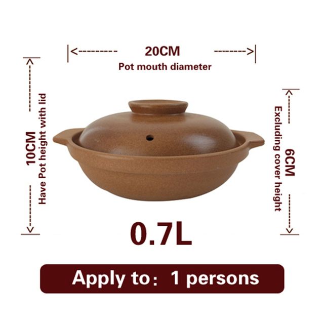 Unglazed Clay Casserole Stew Pot Shallow Casserole Soup Pot
