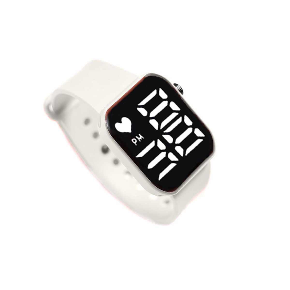 Wrist Watch Large Screen Adjustable Strap Easy to-White