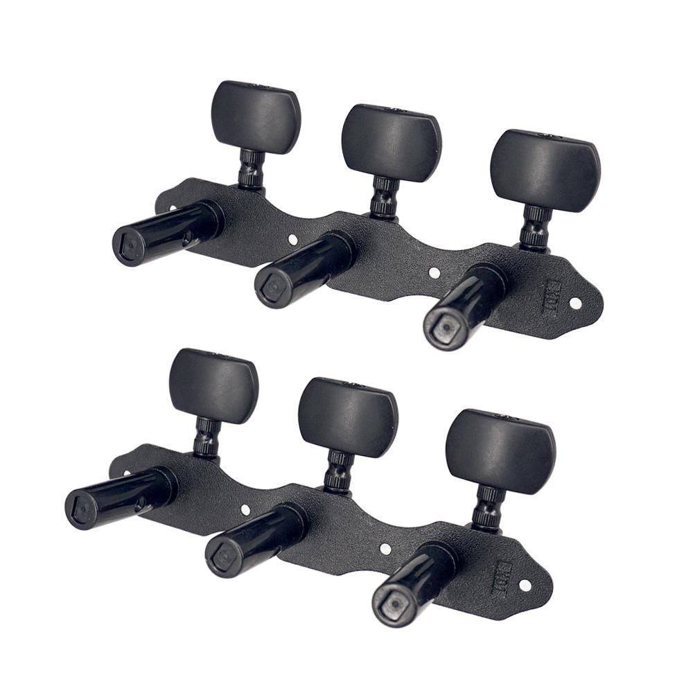 1 Pair 1:18 Black Classical Guitar Tuners Machine Heads Tuning Key Pegs for Classical Guitar or Flamenco Guitar