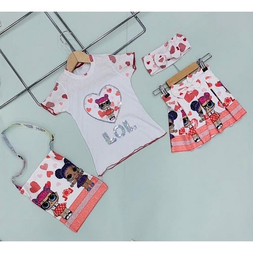 4 In 1 Outfit With Portable Hand Bag & Skirt