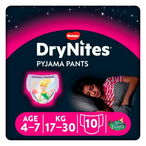 Drynites Pyjama Pants For Girls - Age 4-7 Years -  17-30kgs - 10 Each