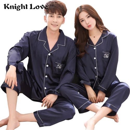 2in1 Satin Pyjamas Set - Couple Set