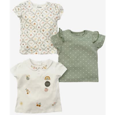Short Sleeve Girls Top -3 Pieces