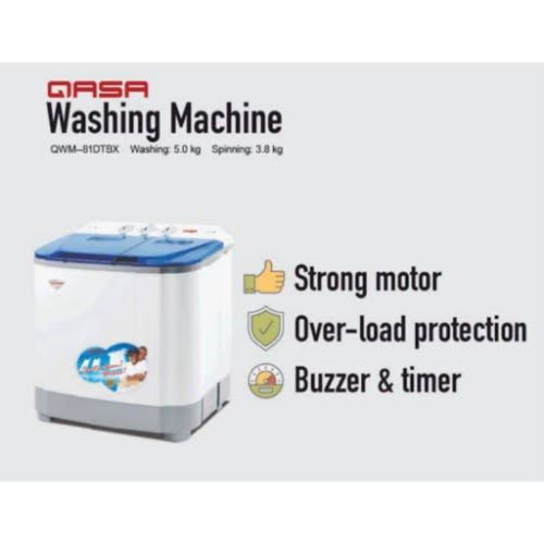 Double Tub Washing Machine - Wash 5kg +spin 3kg