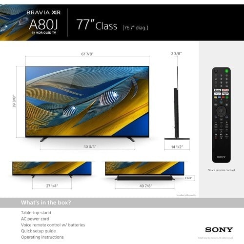 77" Bravia XR OLED Smart Google Tv With Dolby Vision HDR And Alexa Compatibility
