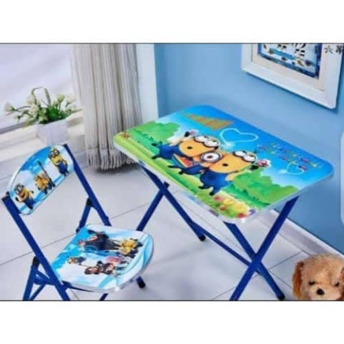 Kids Cartoon Character Study - Activity Table And Chair - Blue