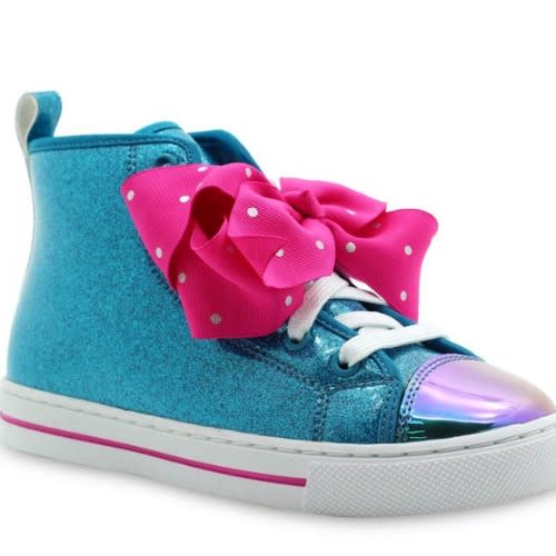 Teal And Pink High Top Sneakers