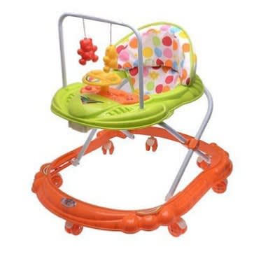 Movable Foldable Baby Walker With Music Hanging Toys-multicolor