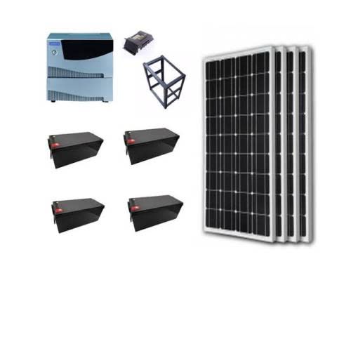 4kva 48v Solar Set With 4 Of 200amps Batterie + 4 Of 250watts Panels + Controller And Rack