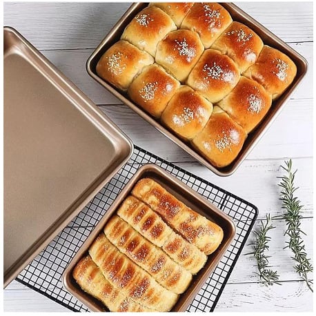 Deep Square Bread Loaf Baking & Grilling Pan X 2pcs + Free Gift