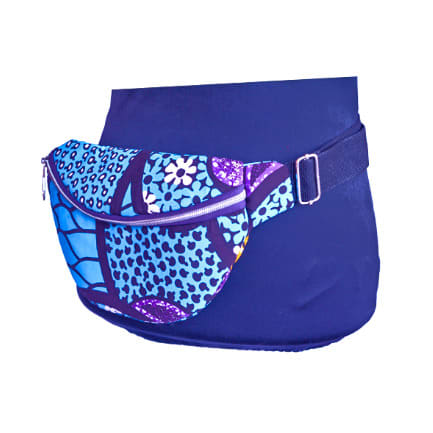 Blue Ankara Waist Bag