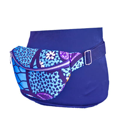 Blue Ankara Waist Bag