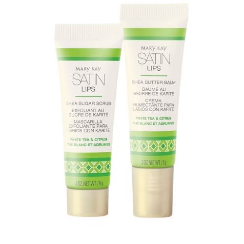 White Tea & Citrus Satin Lips® Set - Includes Shea Sugar Scrub And Shea Butter Balm - 8g