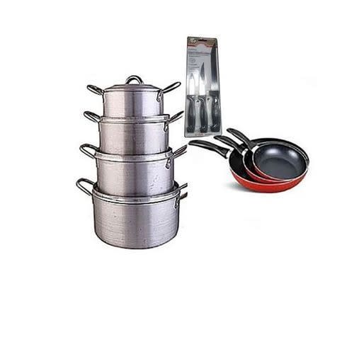 Cooking Pot + Nonstick Frying Pan And Knife