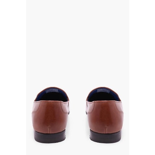Leather Tassel Loafers - Brown