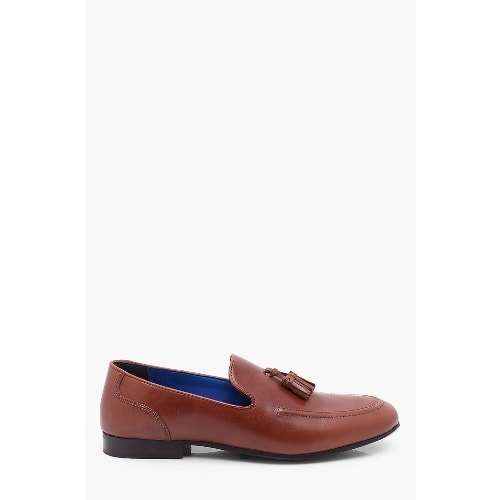 Leather Tassel Loafers - Brown