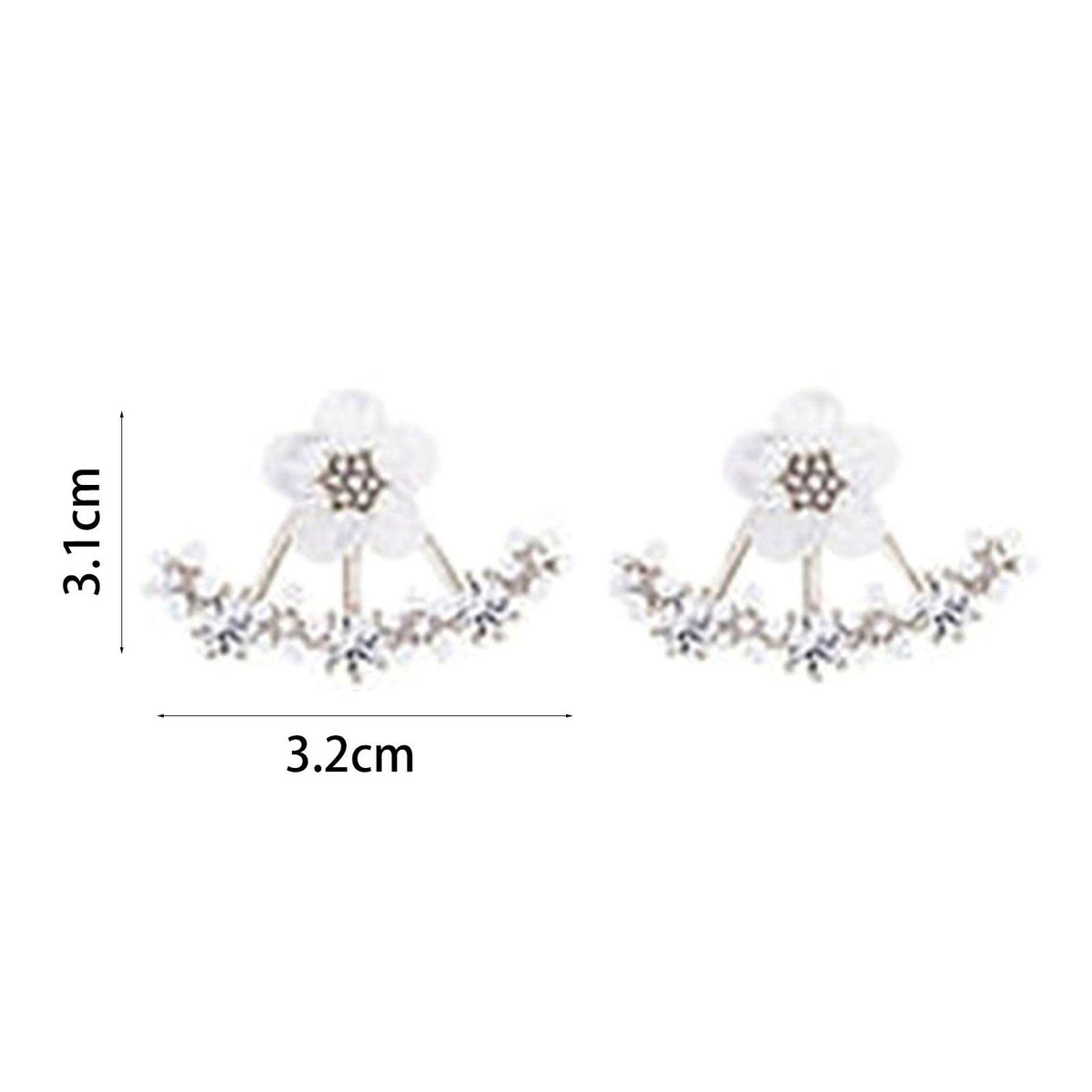 1 Pair Ear Stud Cute Safe Sweet Female Marguerite Ear-Gold