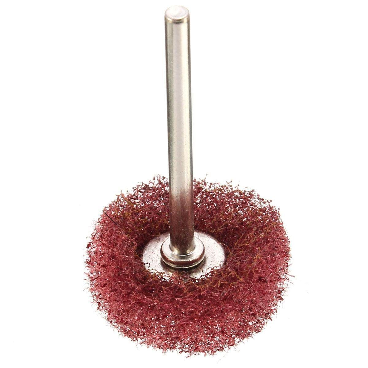 10Pcs Scouring Red Pad Wheels Buffing Polishing W Shank For Grinder Rotary Tool