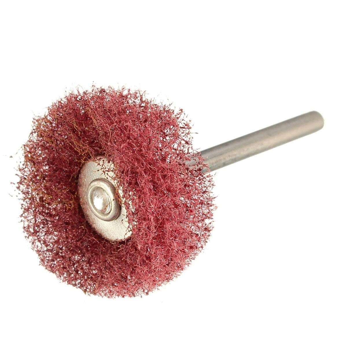 10Pcs Scouring Red Pad Wheels Buffing Polishing W Shank For Grinder Rotary Tool