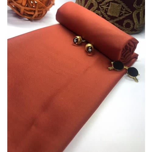 Orange Cashmere & Wool Men's Silhouette Native Senator- 4 Yards