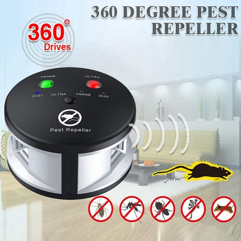 Riple Rodent Repeller, Ultrasonic Pest Repeller, Pressure Wave, Indoor For Mice, Rats,ders,360 Degree Eu Plug Retail