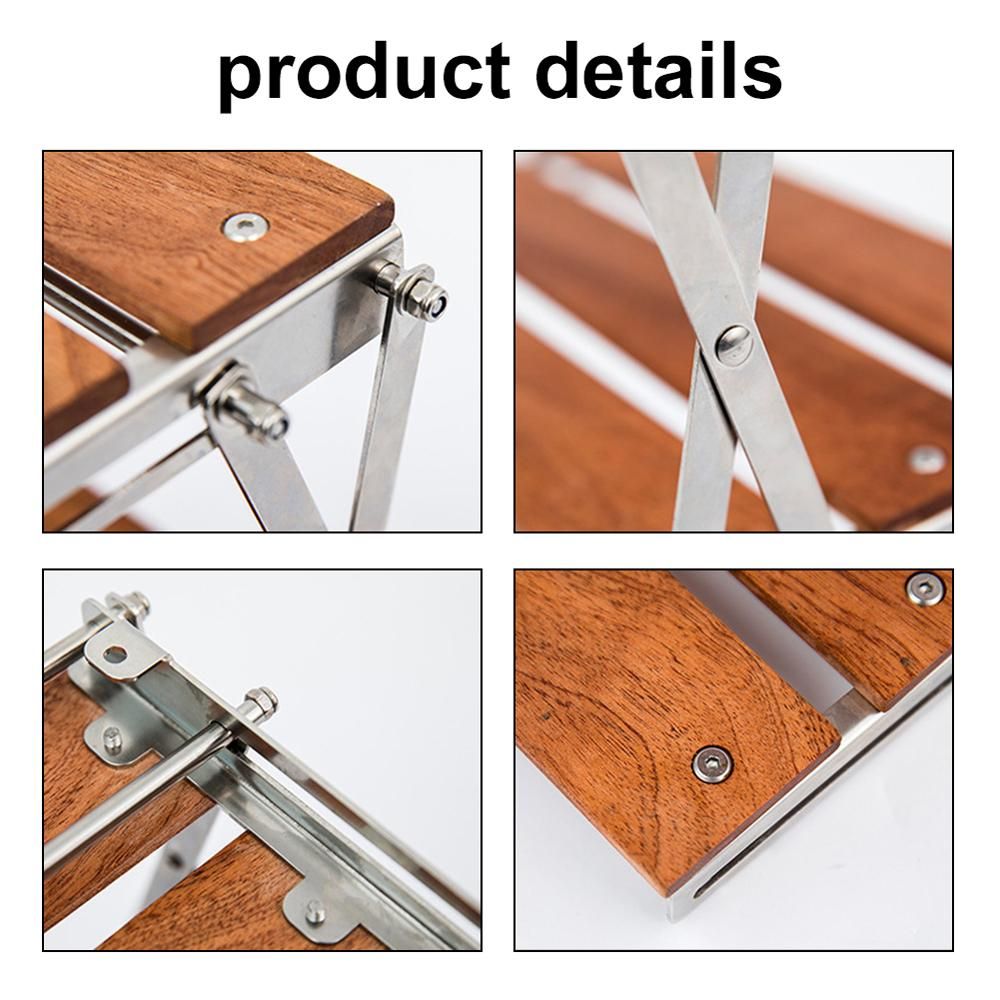 Outdoor Camping Cups Bowls Folding Storage Rack Wooden Three-tier Storage Bracket Picnic BBQ Tableware Cookware Storage Rack Campsite Tools Shelf