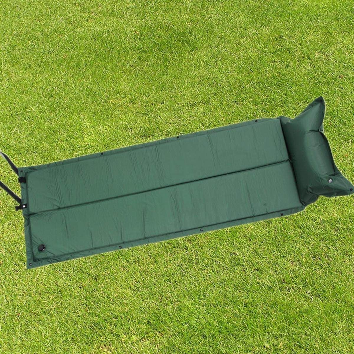 Single Self Inflating Camping Roll Mat Pad Inflatable Bed Sleeping Mattress+Bag Green Green