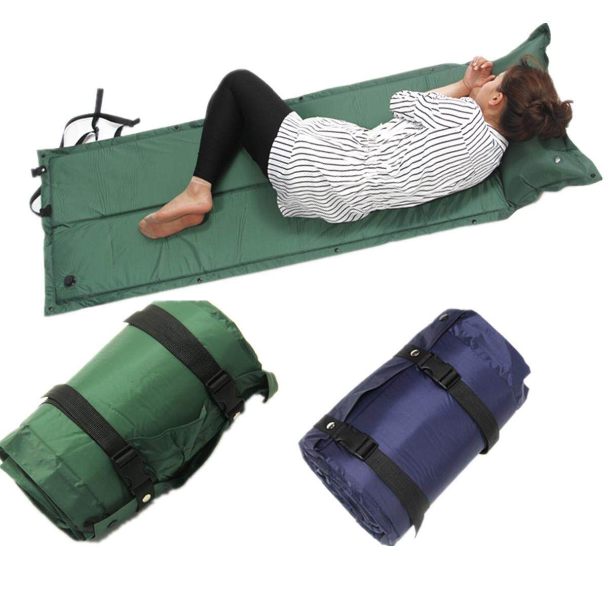 Single Self Inflating Camping Roll Mat Pad Inflatable Bed Sleeping Mattress+Bag Green Green