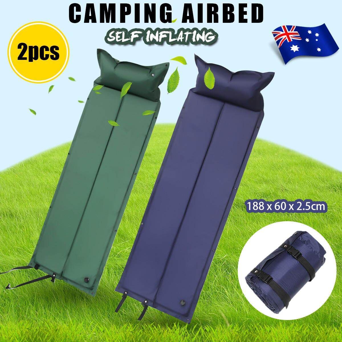 Single Self Inflating Camping Roll Mat Pad Inflatable Bed Sleeping Mattress+Bag Green Green
