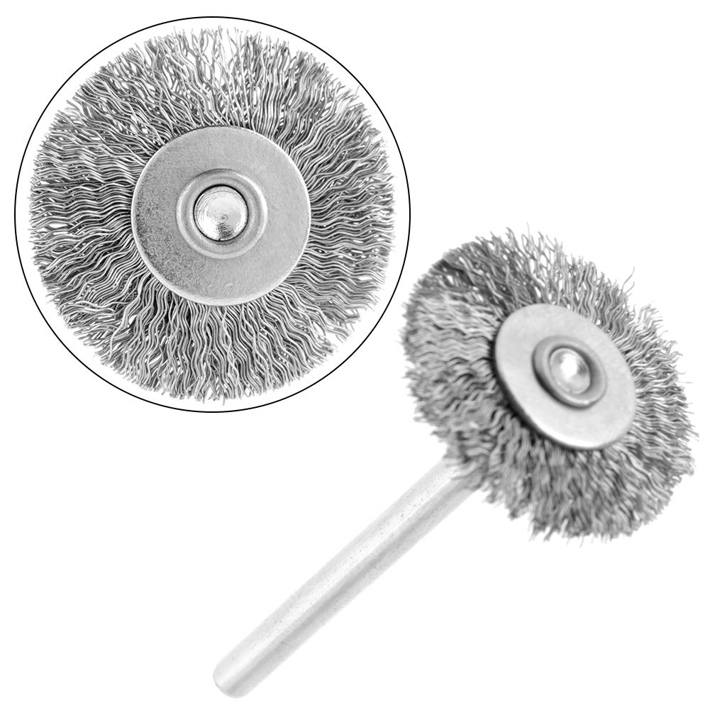 10Pcs 25mm Mini Stainless Steel Wire Brush Polishing Wheel