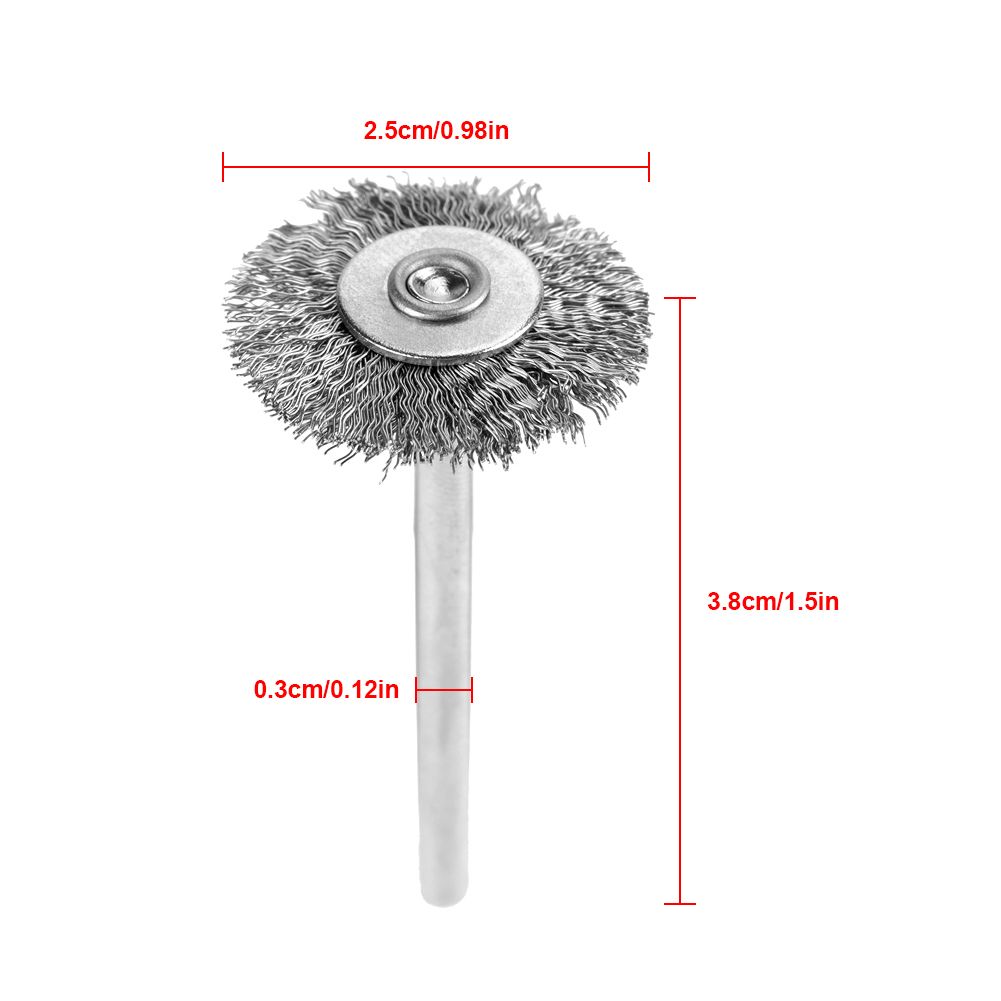 10Pcs 25mm Mini Stainless Steel Wire Brush Polishing Wheel