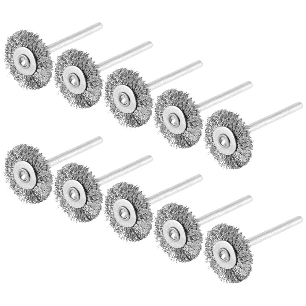 10Pcs 25mm Mini Stainless Steel Wire Brush Polishing Wheel