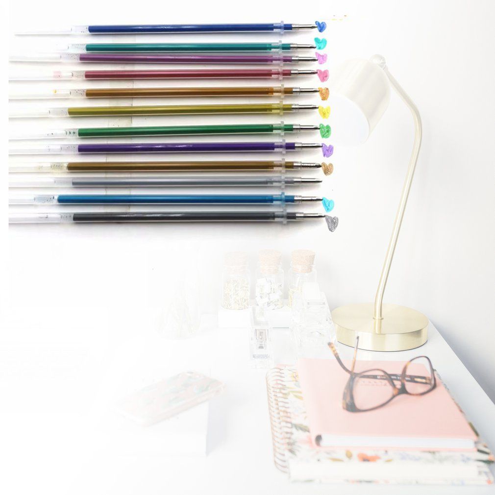 48 Color/SET Refill Multi Colored Painting Gel Ink Ballpoint Pens Refills Rod