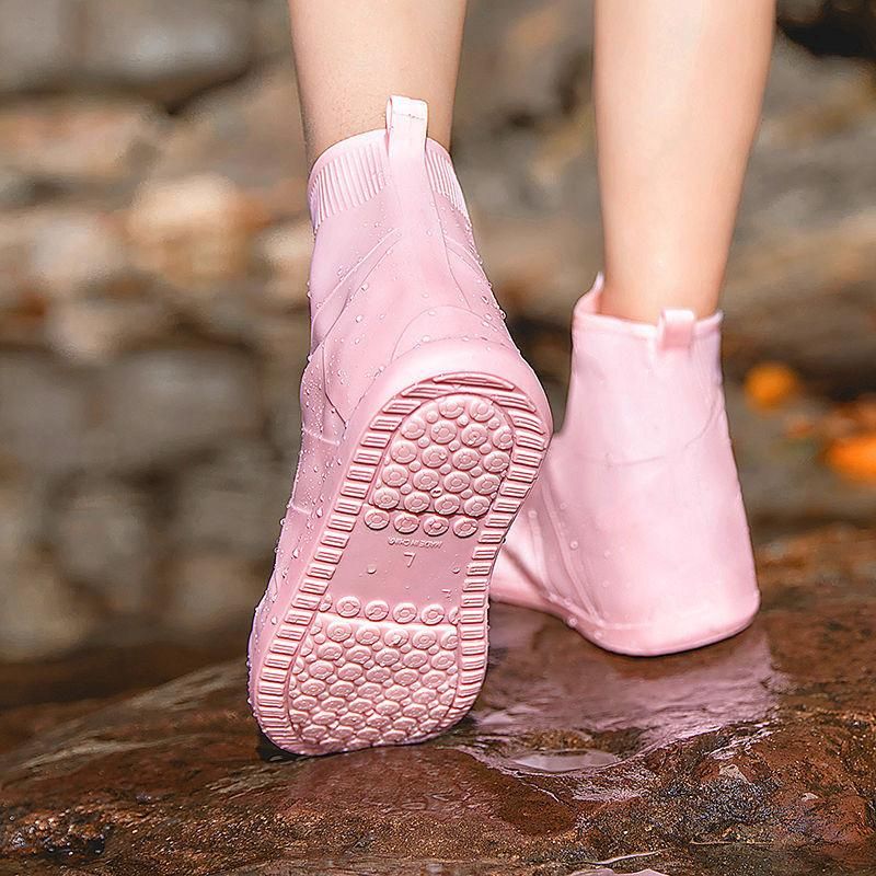 Double Bottom Rubber Shoe Covers Women and Men Highly Elasticity Shoe Protector Waterproof Galoshes Kids Anti-slip Rubber Boots