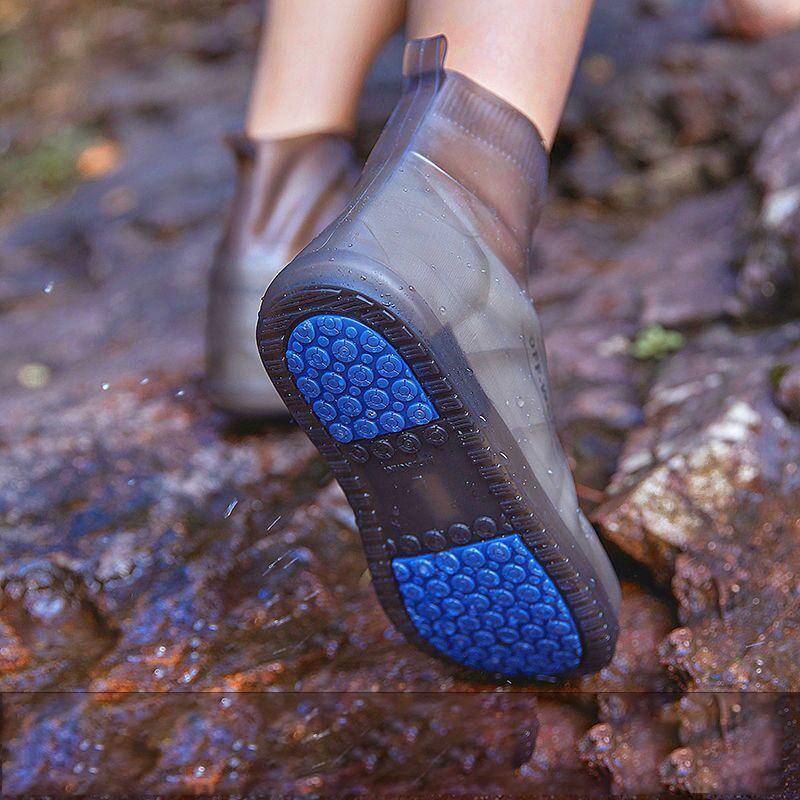 Double Bottom Rubber Shoe Covers Women and Men Highly Elasticity Shoe Protector Waterproof Galoshes Kids Anti-slip Rubber Boots