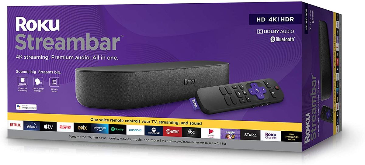 Streambar 4K Streaming Media Player & Premium Audio Soundbar, Includes Roku Voice Remote