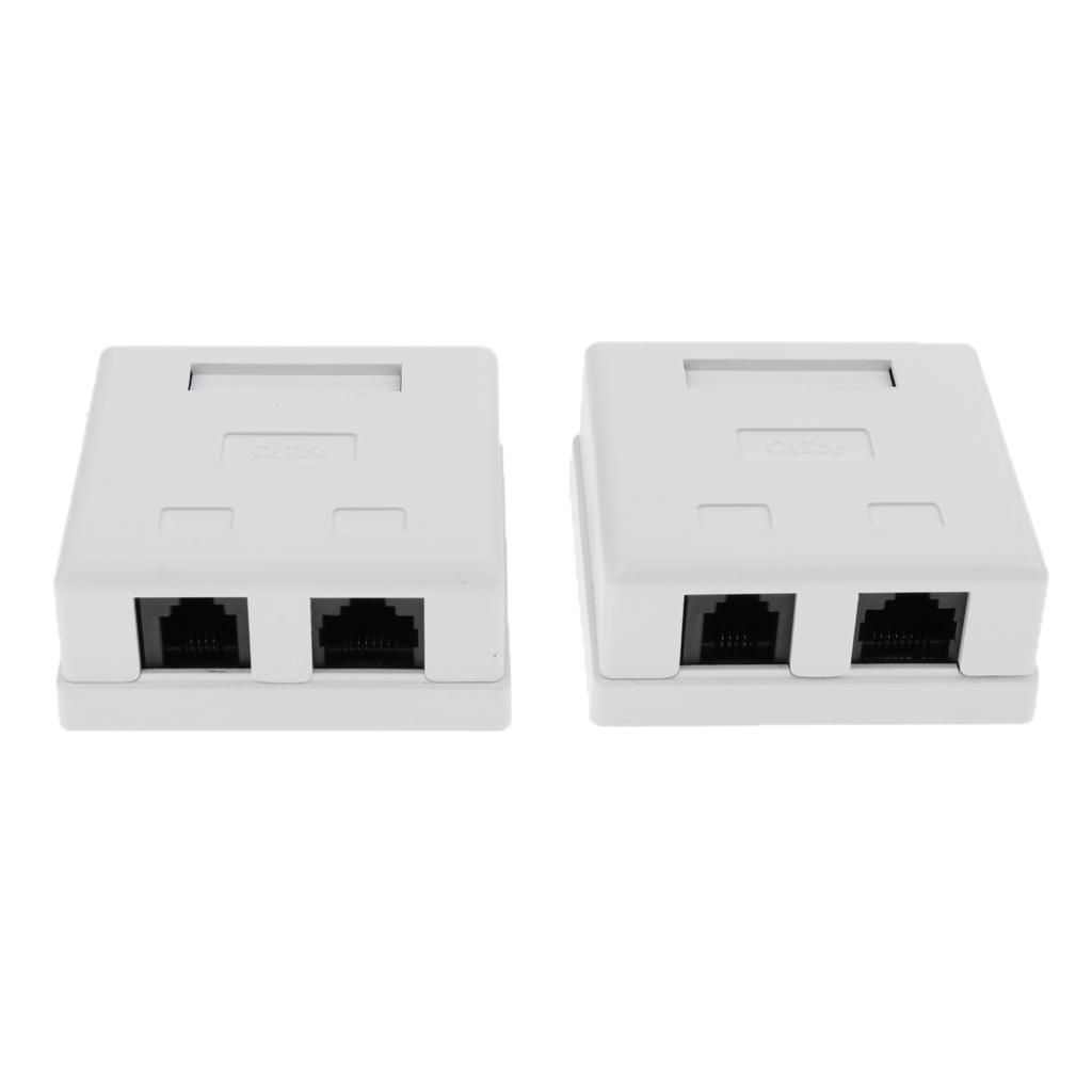 4 Packs 2ports Network Cable Wall Surface Mount Box