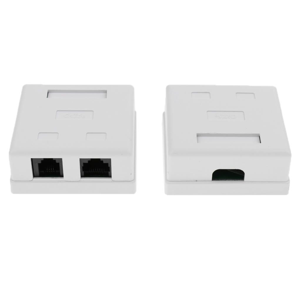 4 Packs 2ports Network Cable Wall Surface Mount Box