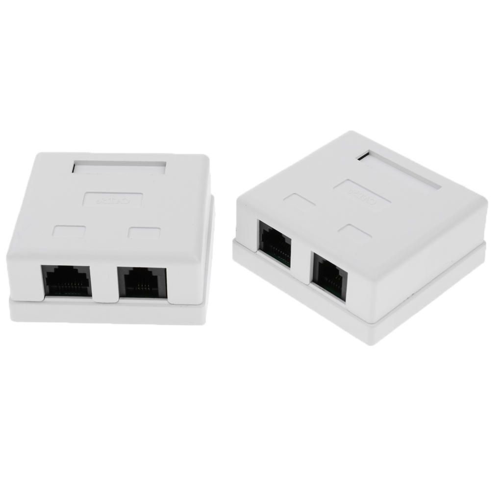 4 Packs 2ports Network Cable Wall Surface Mount Box