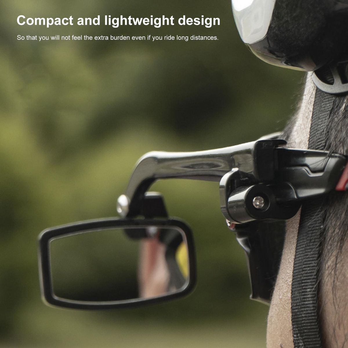 Bikesafe Rearview Helmet Mirror Adjustable Glass Cycling for Road Black
