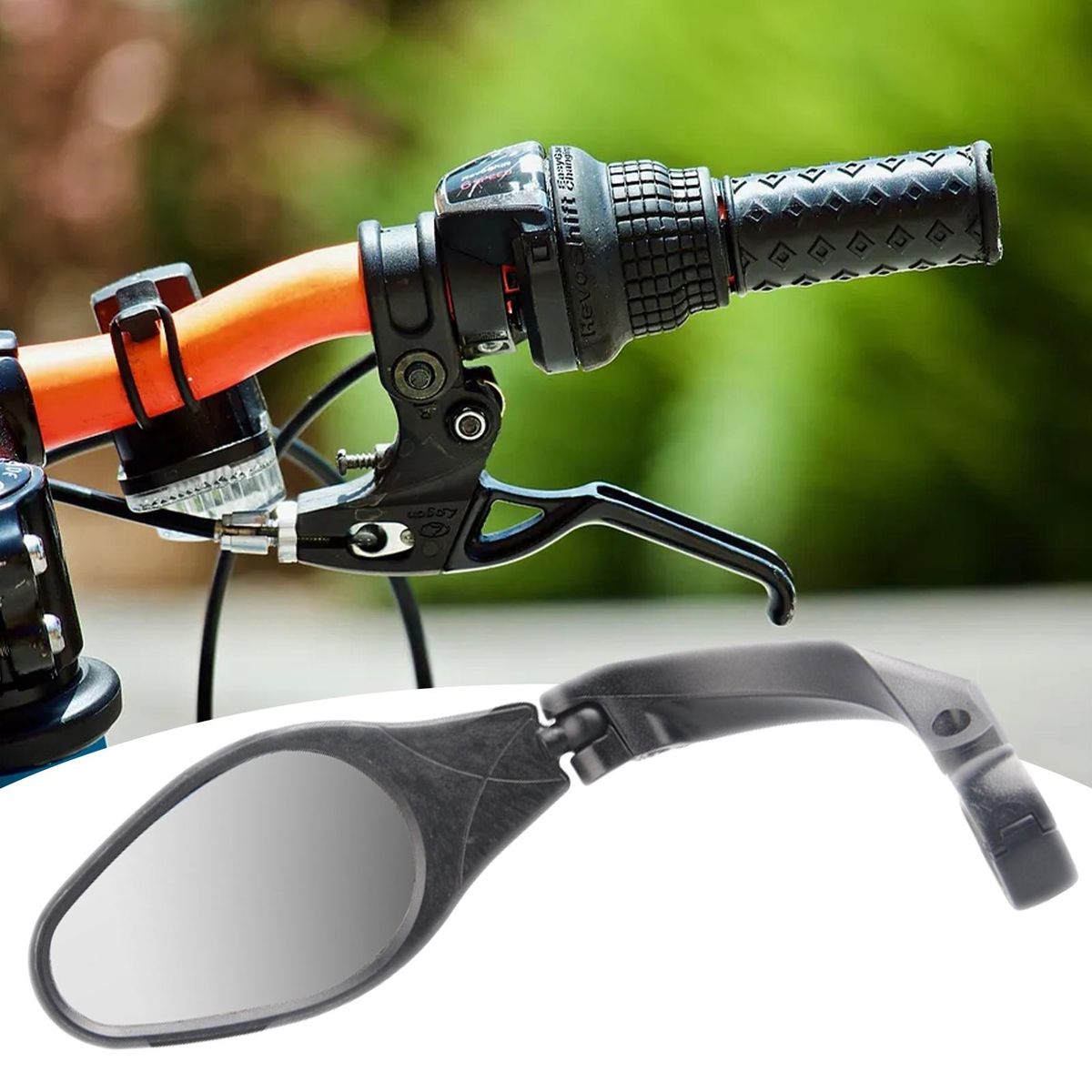 1 Pair Bike Handlebar Mirrors One Piece Molding Bikie Mirrors Black