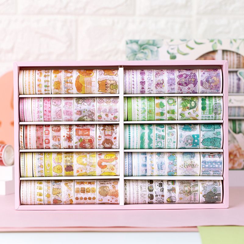 100 Pcs Set Heartbeat Guide Series Washi Tape Adhesive Tape