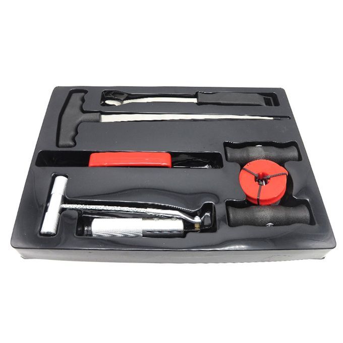 7PCS Windscreen Glass Removal Set Car Van Windshield Kit Garage Hand Tools Black-red