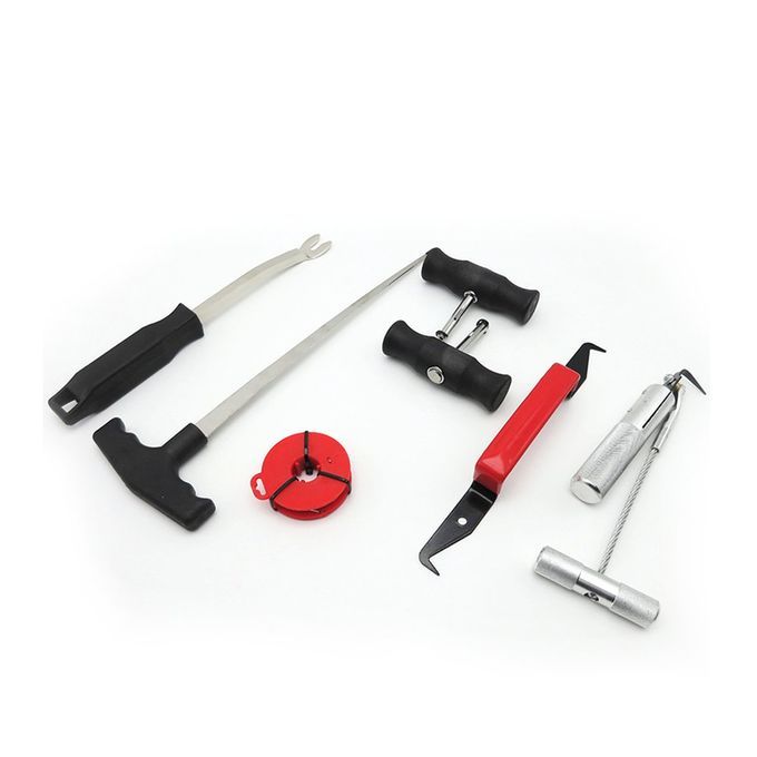 7PCS Windscreen Glass Removal Set Car Van Windshield Kit Garage Hand Tools Black-red
