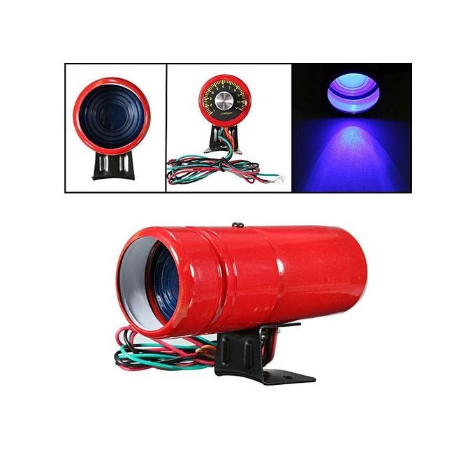 Universal Adjustable Tachometer RPM Gauge Shift Warning Light Lamp Blue LED Red Shell