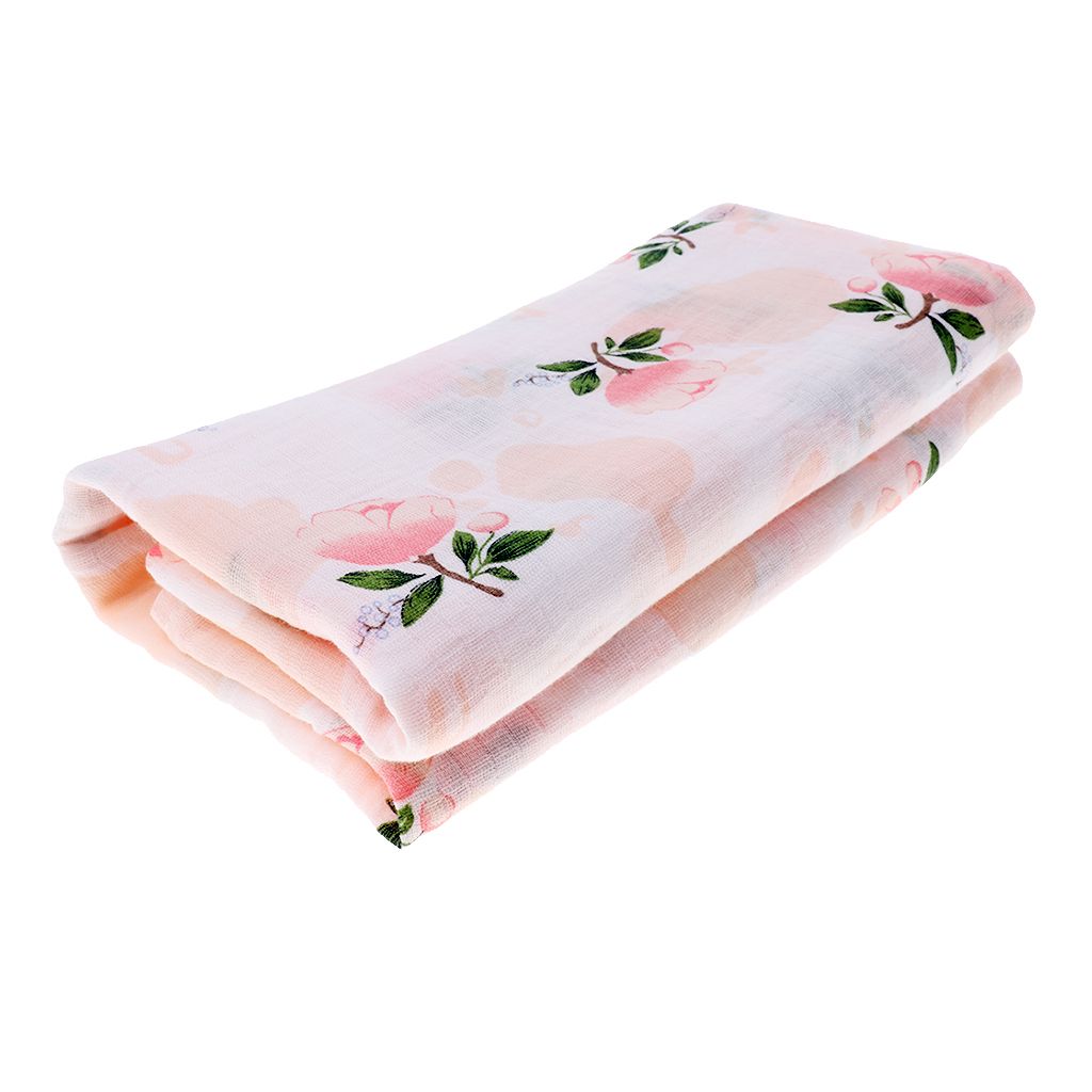 Muslin Blanket Pram Cot Bed Moses Basket Crib 110 X Rose