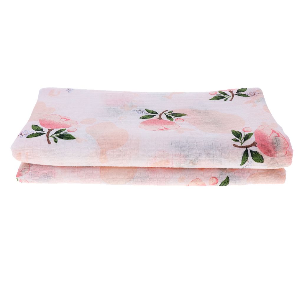 Muslin Blanket Pram Cot Bed Moses Basket Crib 110 X Rose