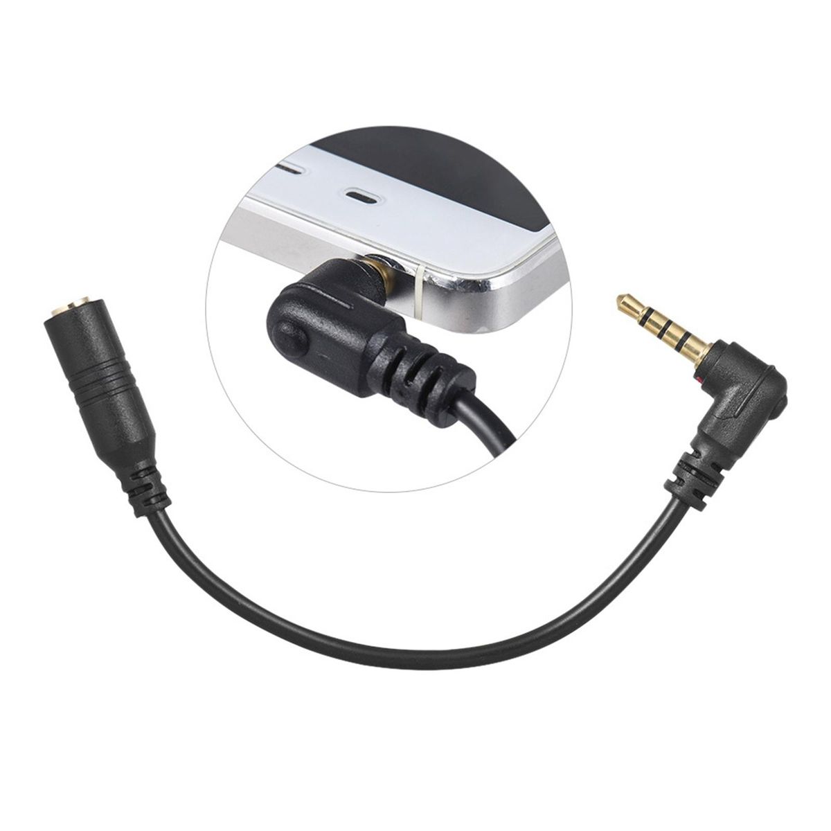 3.5mm 3 Pole TRS Female To 4 Pole TRRS Male Audio Extension Cable For