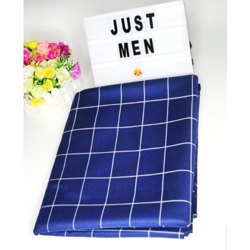 Blue With White Check Senator Material - 4yards