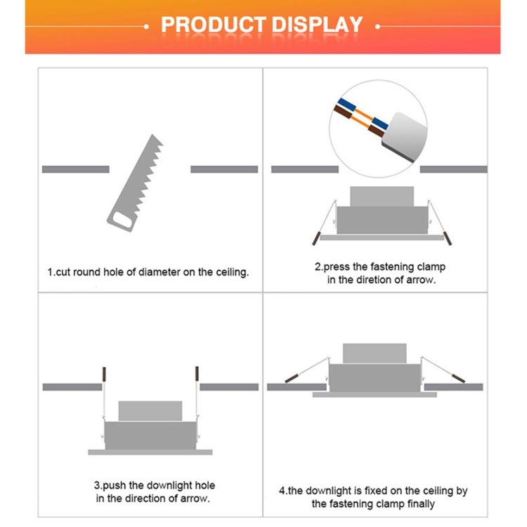 6W 12cm Square Panel Light 30 LED SMD Lamp With Driver